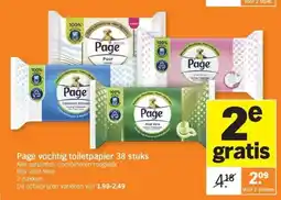 Albert Heijn Page vochtig toiletpapier 38 stuks aanbieding