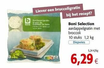 Colruyt Boni selection aardappelgratin met broccoli aanbieding