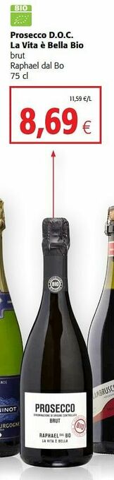 Colruyt Prosecco d.o.c. la vita è bella bio brut raphael dal bo aanbieding