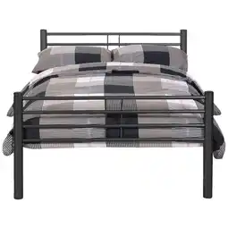 Leen Bakker Bed Nick - antracietkleurig metaal - 120x200 cm aanbieding