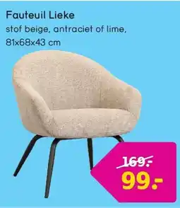 Leen Bakker Fauteuil Lieke aanbieding