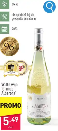 ALDI Witte wijn 'Grande Alberone' aanbieding
