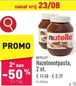 ALDI NUTELLA Hazelnootpasta, 2st aanbieding