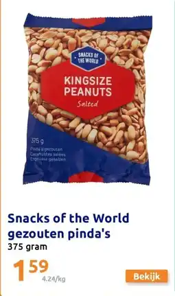 Action Snacks of the World gezouten pinda's aanbieding