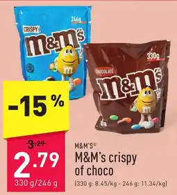 ALDI M&M's crispy of choco aanbieding