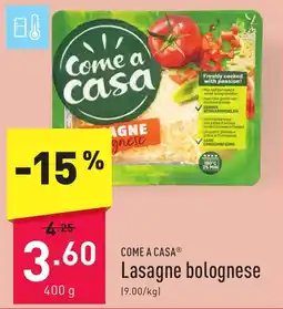 ALDI COME A CASA Lasagne bolognese aanbieding