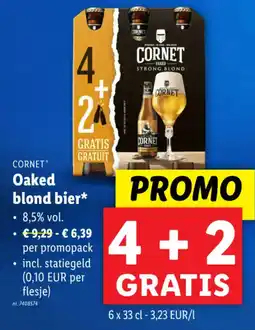 Lidl Cornet oaked blond bier 8.5% vol aanbieding