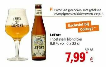 Colruyt Lefort tripel sterk blond bier aanbieding