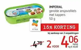 Spar Colruyt Imperial gerolde ansjovisfilets met kappers aanbieding