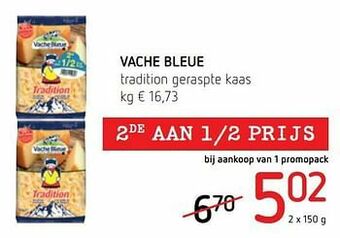 Spar Colruyt Vache bleue tradition geraspte kaas aanbieding