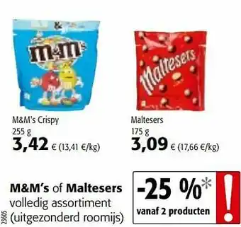 Colruyt M+m`s crispy aanbieding