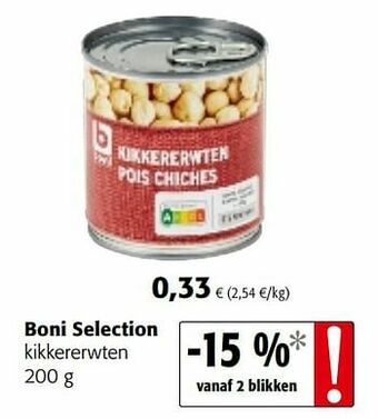 Colruyt Boni selection kikkererwten aanbieding