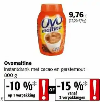 Colruyt Ovomaltine instantdrank met cacao en gerstemout aanbieding