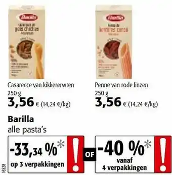 Colruyt Barilla alle pasta’s aanbieding