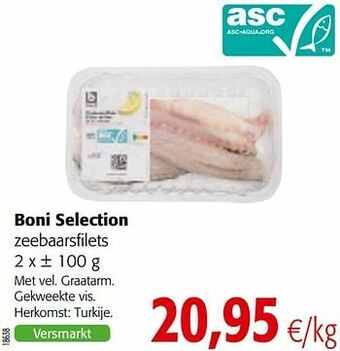 Colruyt Boni selection zeebaarsfilets aanbieding