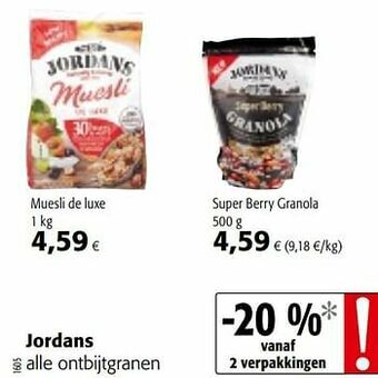 Colruyt Jordans alle ontbijtgranen aanbieding