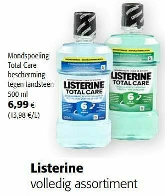 Colruyt Listerine mondspoeling total care bescherming tegen tandsteen aanbieding