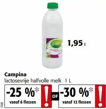 Colruyt Campina lactosevrije halfvolle melk aanbieding