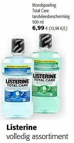 Colruyt Listerine mondspoeling total care tandvleesbescherming aanbieding