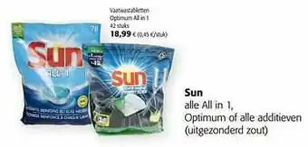 Colruyt Sun vaatwastabletten optimum all in 1 aanbieding