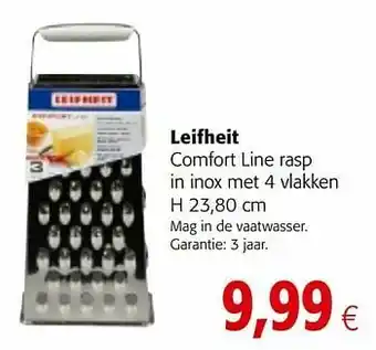 Leifheit comfort line rasp in inox met 4 vlakken