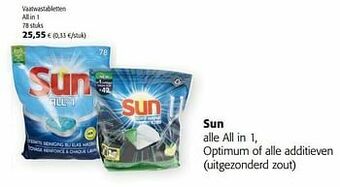 Colruyt Sun vaatwastabletten all in 1 aanbieding