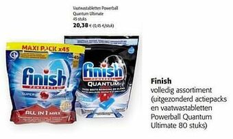Colruyt Finish vaatwastabletten powerball quantum ultimate aanbieding