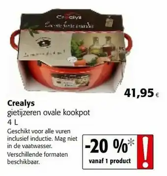 Crealys gietijzeren ovale kookpot