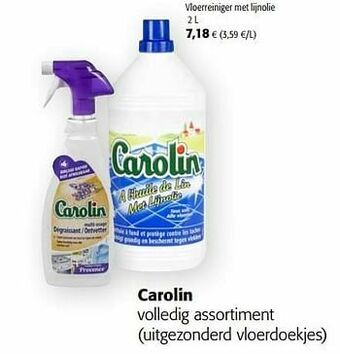 Colruyt Carolin vloerreiniger met lijnolie aanbieding