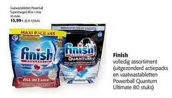 Colruyt Finish vaatwastabletten powerball supercharged all in 1 max aanbieding