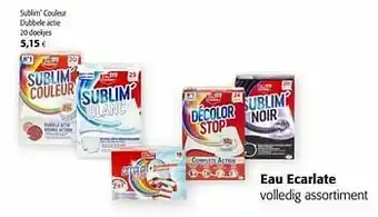 Colruyt Eau ecarlate sublim` couleur dubbele actie aanbieding