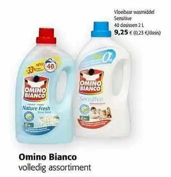 Colruyt Omino bianco vloeibaar wasmiddel sensitive aanbieding