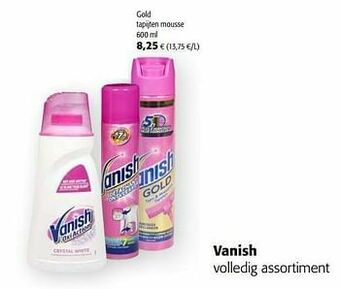 Colruyt Vanish gold tapijten mousse aanbieding