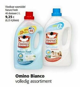 Colruyt Omino bianco vloeibaar wasmiddel nature fresh aanbieding