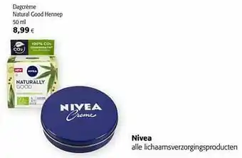 Colruyt Nivea dagcrème natural good hennep aanbieding