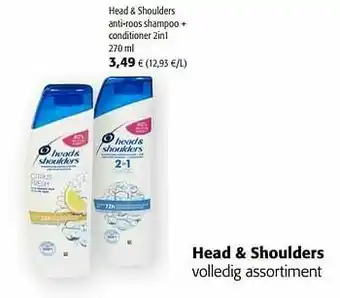 Colruyt Head + shoulders anti-roos shampoo + conditioner 2in1 aanbieding