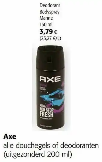 Colruyt Axe deodorant bodyspray marine aanbieding