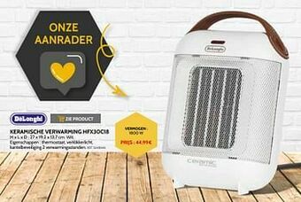 Brico Delonghi keramische verwarming hfx30c18 aanbieding