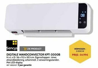 Brico Sencys digitale wandconvector kpt-2000b aanbieding