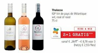 Spar Colruyt Thalassa igp vin de pays de l’atlantique wit, rosé of rood aanbieding