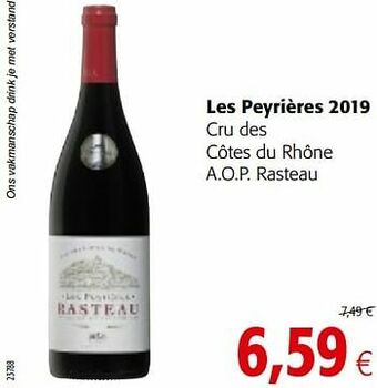 Colruyt Les peyrières 2019 cru des côtes du rhône a.o.p. rasteau aanbieding