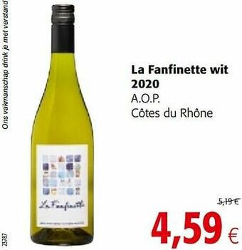 Colruyt La fanfinette wit 2020 a.o.p. côtes du rhône aanbieding