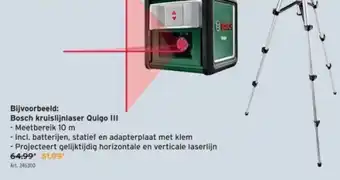 GAMMA Bosch kruislijnlaser Quigo III aanbieding