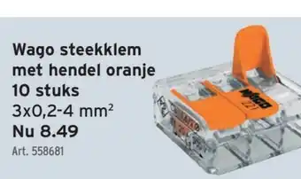 GAMMA Wago steekklem met hendel oranje 10 stuks aanbieding