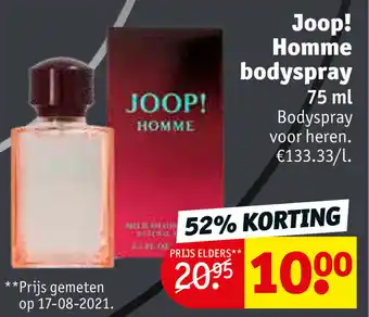 Kruidvat Joop! Homme bodyspray 75ml aanbieding