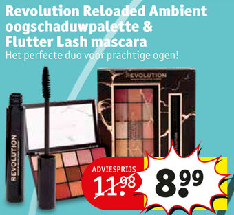 Kruidvat Revolution Reloaded Ambient oogschaduwpalette & Flutter Lash mascara aanbieding
