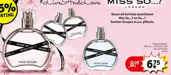Kruidvat Prijsvoorbeeld: Miss So...? Secret Crush Eau de Parfum 50ml aanbieding