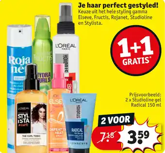 Kruidvat Prijsvoorbeeld: 2 x Studioline gel Radical 150ml aanbieding
