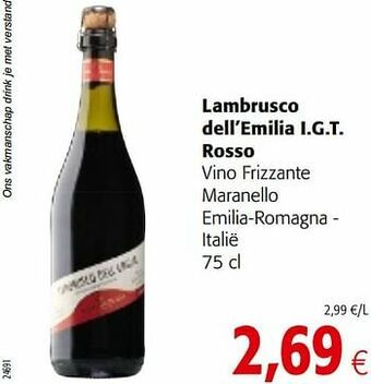 Colruyt Lambrusco dell’emilia i.g.t. rosso vino frizzante maranello emilia-romagna - italië aanbieding