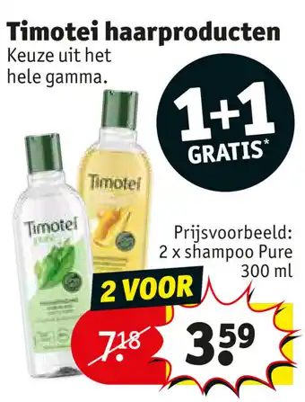 Kruidvat Prijsvoorbeeld: 2 x shampoo Pure 300ml aanbieding